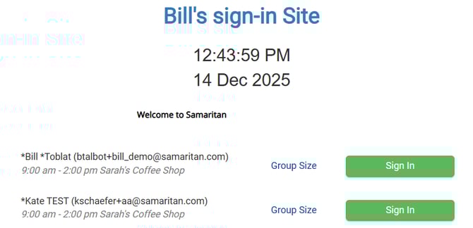 SIS with email showing