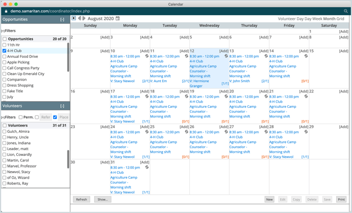 eCoordinator Calendar